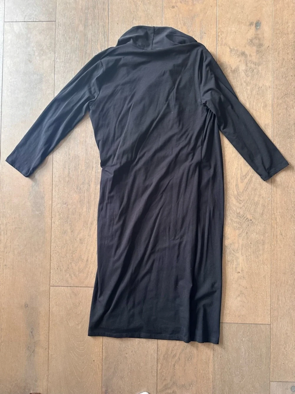 Lauren Ralph Lauren Black Wrap Dress Buckle Detail Long Sleeve Midi - Picture 4 of 6